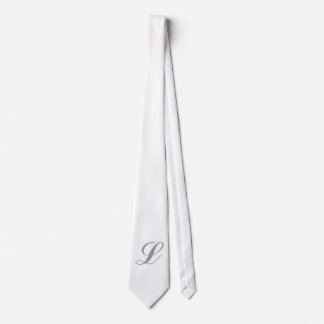 Cravate blanche monogramme