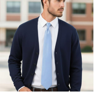 Cravate bleu bébé couleur unie