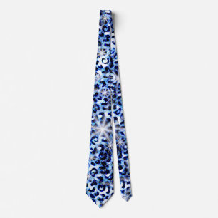 Cravate bleu Cheetah Sparkles