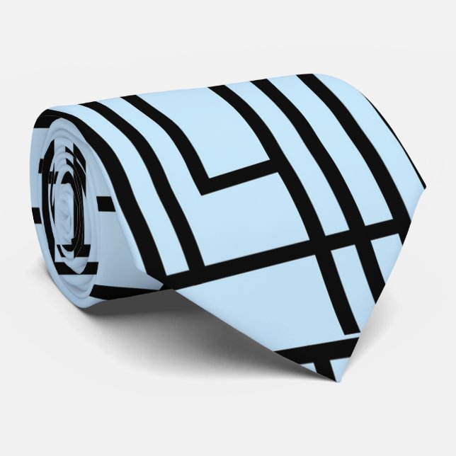 Cravate Bleu clair Beau design Motif (Roulé)