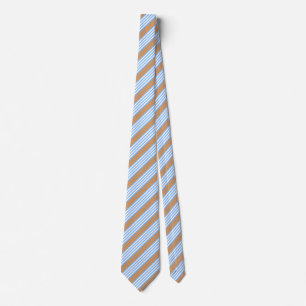 Cravate Bleu et blanc cinq bandes motif avec bronze