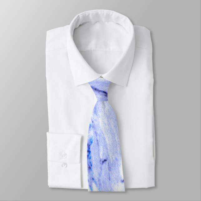 Cravate Bleu et Marbre blanc (Attaché)