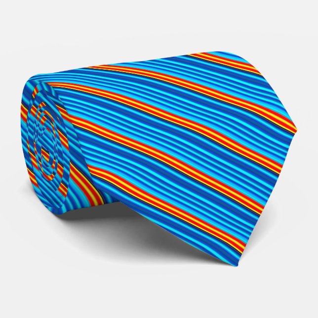 Cravate Bleu et orange (Roulé)