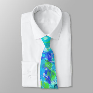 Cravate Bleu et vert Moderne Abstrait