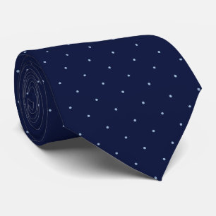 Cravate Bleu foncé classique et pois bleu bébé pour hommes