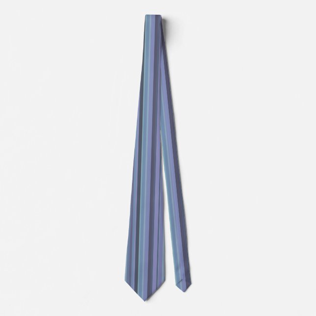Cravate Bleu-gris, bandes horizontales (Devant)