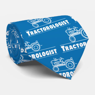 Cravate Bleu humoristique masculin du tracteur amusant