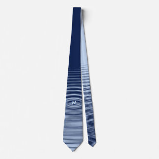 Cravate Bleu marine élégant sur vague graphique ondulée bl