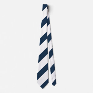 Cravate Bleu marine et rayures blanches