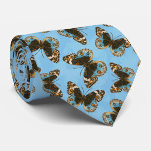 Cravate Bleu motif papillon Pansy