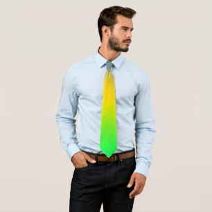 Cravate Bleu néon, jaune, dégradé vert, ombre.