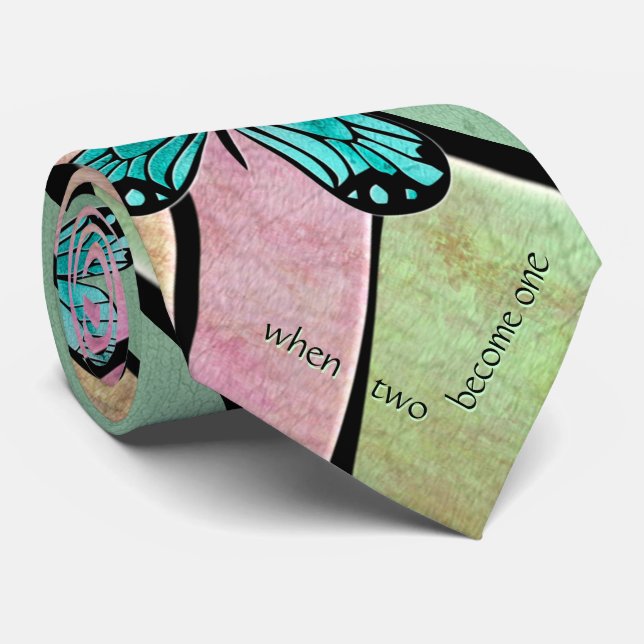 Cravate Bleu papillon sur Mariage vert émeraude (Roulé)