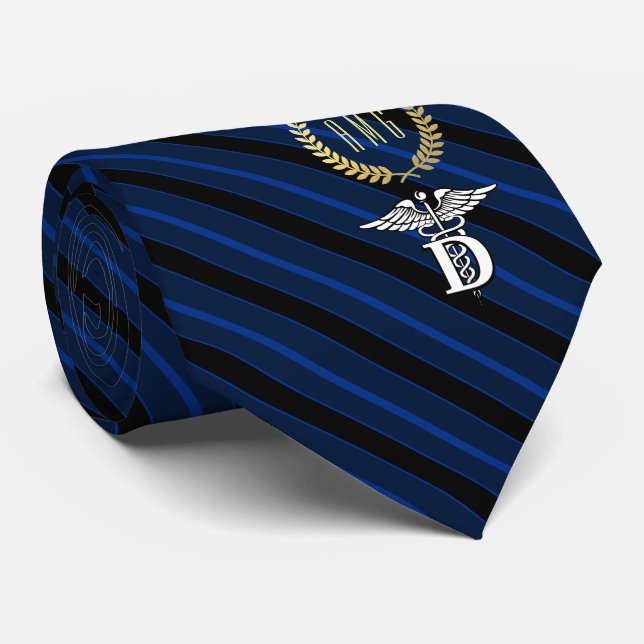 Cravate Bleu professionnel de symbole d'art dentaire (Roulé)