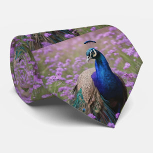 Cravate Bleu Royal : Bleu Peacock En Champ Lavande,