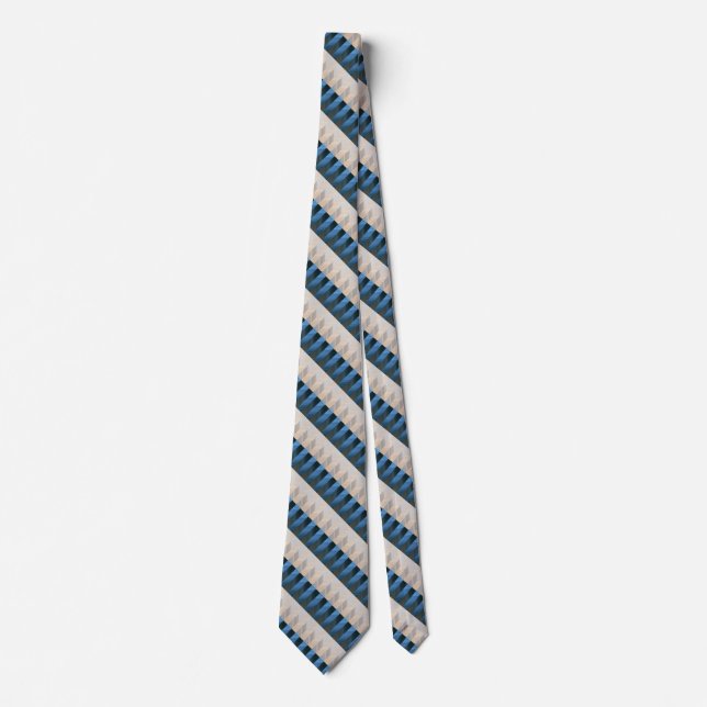 Cravate Bleu Silver Or Beige (Devant)