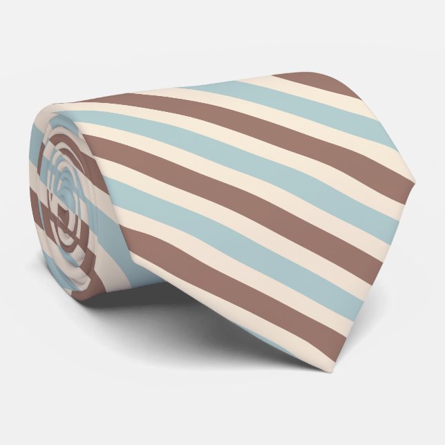 Cravate Bleu Tan Brown (Roulé)