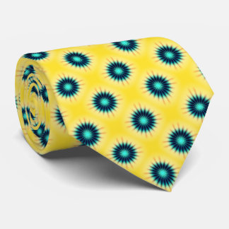 Cravate bleu turquoise jaune