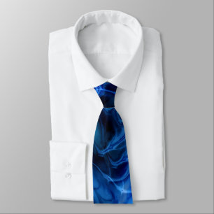 Cravate bleue en marbre fractal