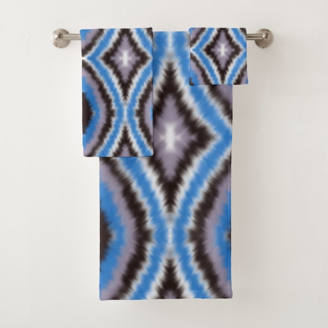 cravate bleue moderne et teinture motif de serviet (En situation)