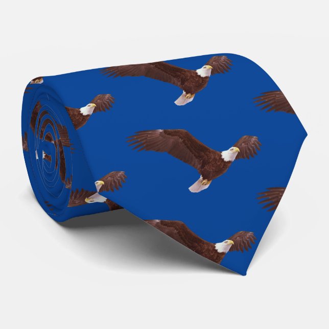 Cravate bleue patriotique chauve montante (Roulé)