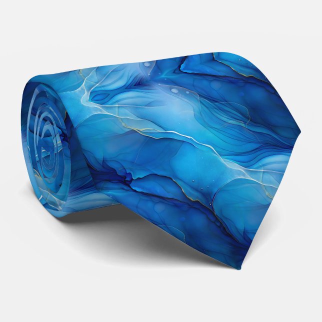 Cravate Bleue Royale Audacieuse Moderne (Roulé)