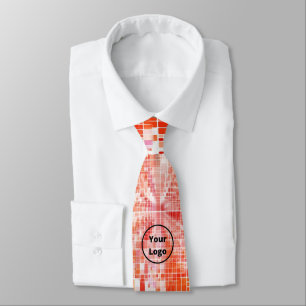 Cravate Blocs de tourbillon orange personnalisés