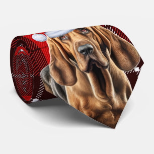 Cravate Bloodhin Chien Rouge Fête Jardin Noël