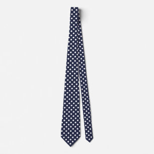 Cravate Blue and White Polka Dot Pattern Men's Tie