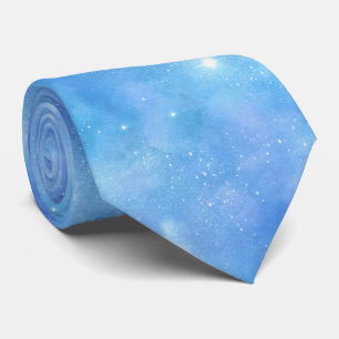 Cravate Blue Galaxy Aquarelle Star Space