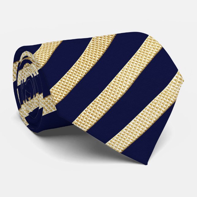 Cravate Blue & Gold Navy foncé (Roulé)