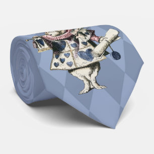 Cravate Blue Ice Alice in Wonderland Rabbit