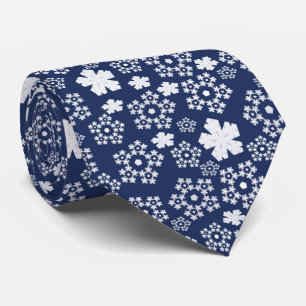 Cravate Blue Star et Snowflake Noël Motif d'hiver