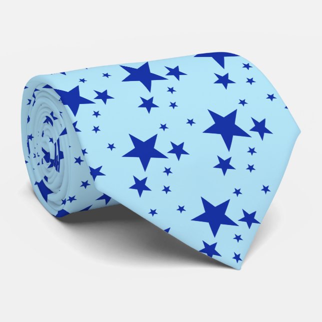 Cravate Blue Stars Pattern (Roulé)