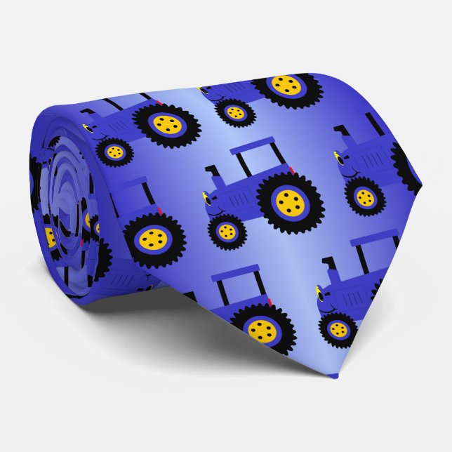 Cravate Blue Tractor Design (Roulé)