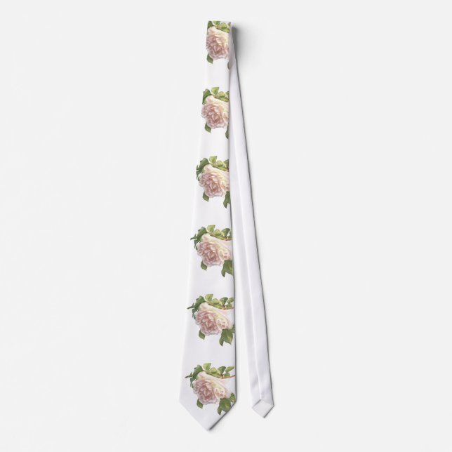 Cravate Blushing Ivory Peach Rose (Devant)