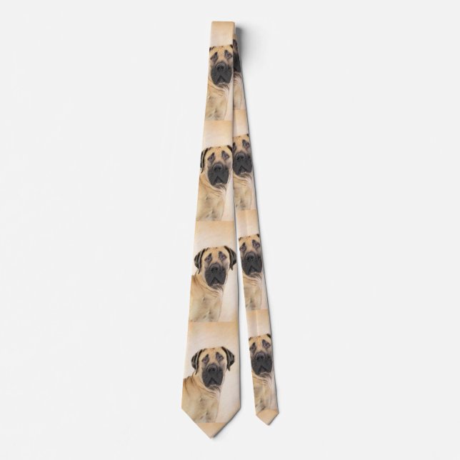 Cravate Boerboel Peinture - Cute Original Chien Art (Devant)