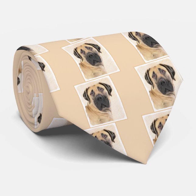 Cravate Boerboel Peinture - Cute Original Chien Art (Roulé)