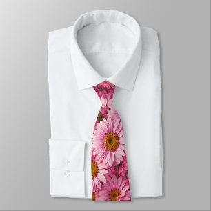 Cravate Boho rétro chic fleurs florales roses motif