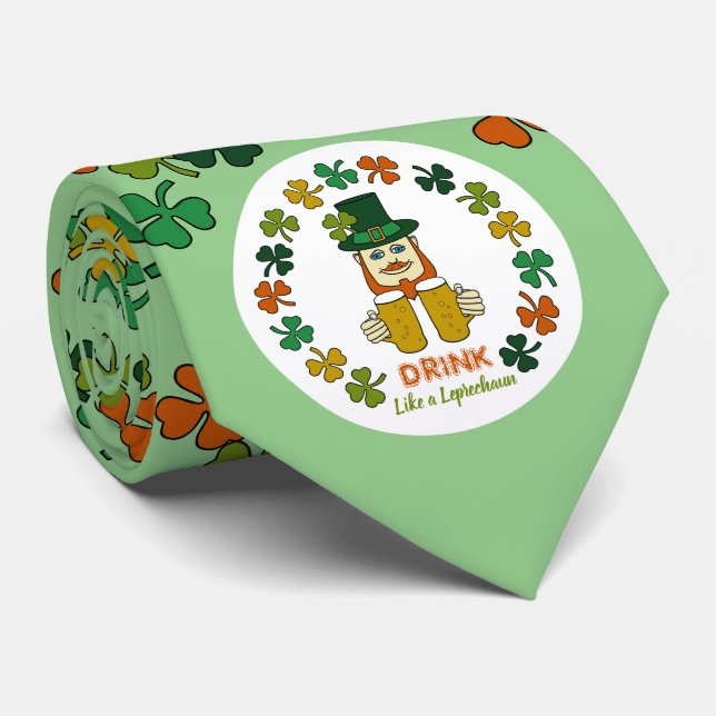 Cravate Boire comme un Leprechaun (Roulé)