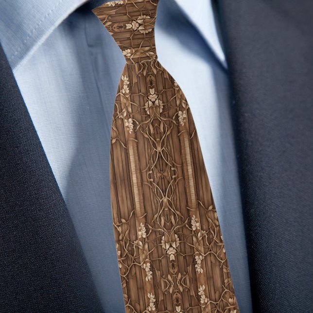 Cravate Bois Brun Rustique (Créateur téléchargé)