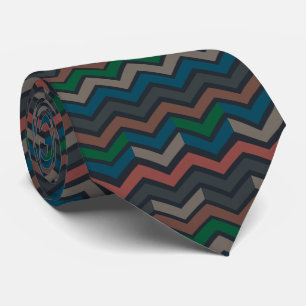Cravate Bois sombre Terre Zigzag Chevron 