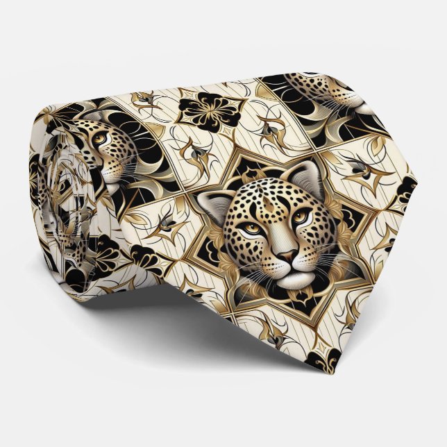 Cravate Bold Leopard Tie | Perfect for a Night on the Town (Roulé)