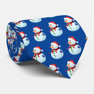 Cravate Bonhomme de neige avec chapeau de Père Noël Noël