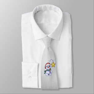 Cravate Bonhomme de neige avec étoile
