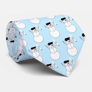 Cravate Bonhomme de neige de remise de diplôme de Noël