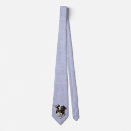 Cravate Bordure Collie - "Je suis un génie" Drôle Design