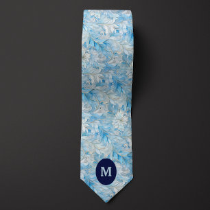 Cravate Botanique Hiver Bleu Glace