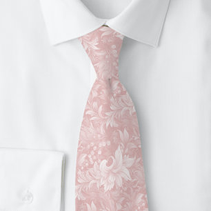Cravate Botanique Orné Rose Champagne