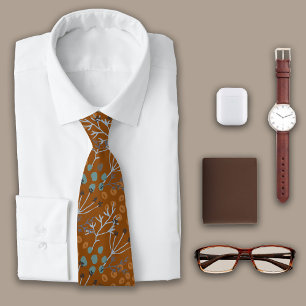 Cravate Botaniques Caramel Brown