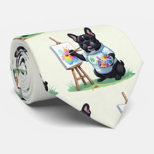 Cravate Bouledogue français artiste French Bulldog